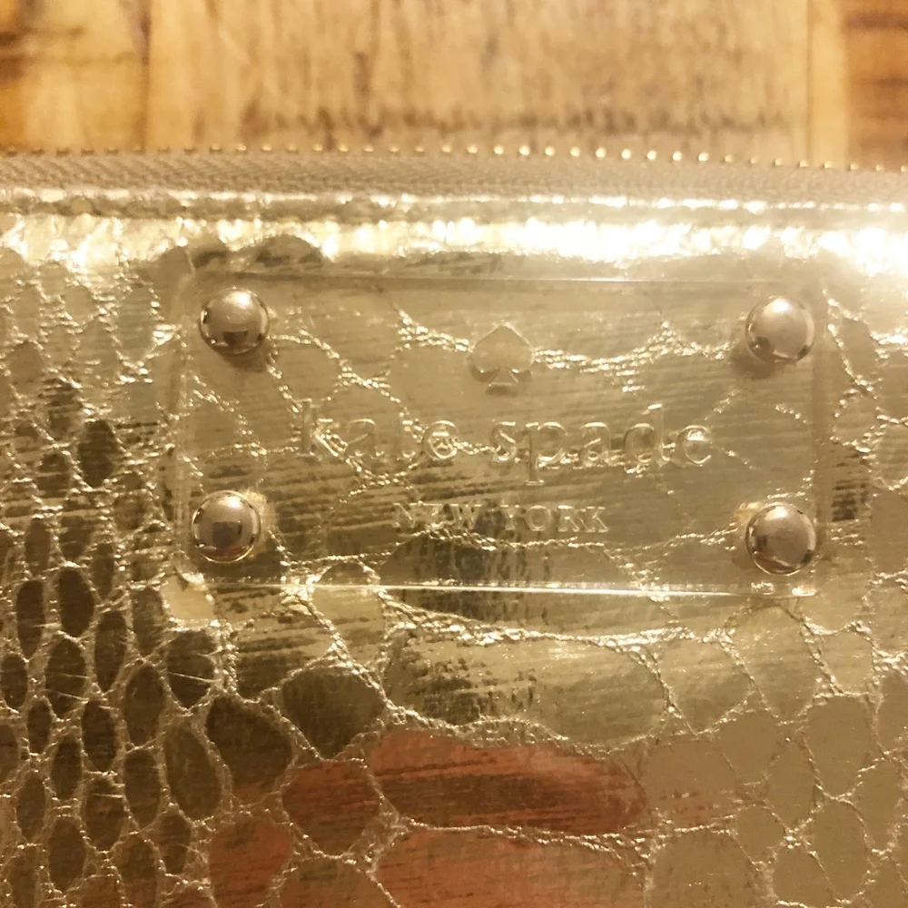 RARE Kate Spade New York Foiled Snake Embossed Zip Wallet – Gold | NWOT